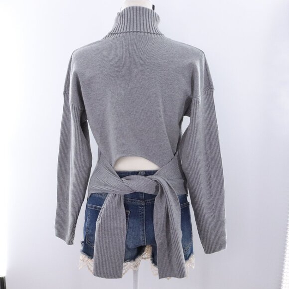 All:Row | Long Sleeve Turtleneck Tie Back Sweater Small NWOT - Picture 4 of 6